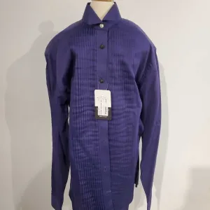 Dk Purple Pleated Formal Shirt