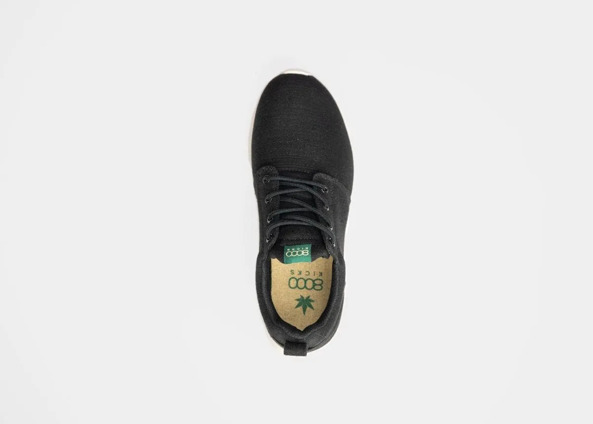 Explorer V2 Men's Vegan Hemp Trainers | Black & White