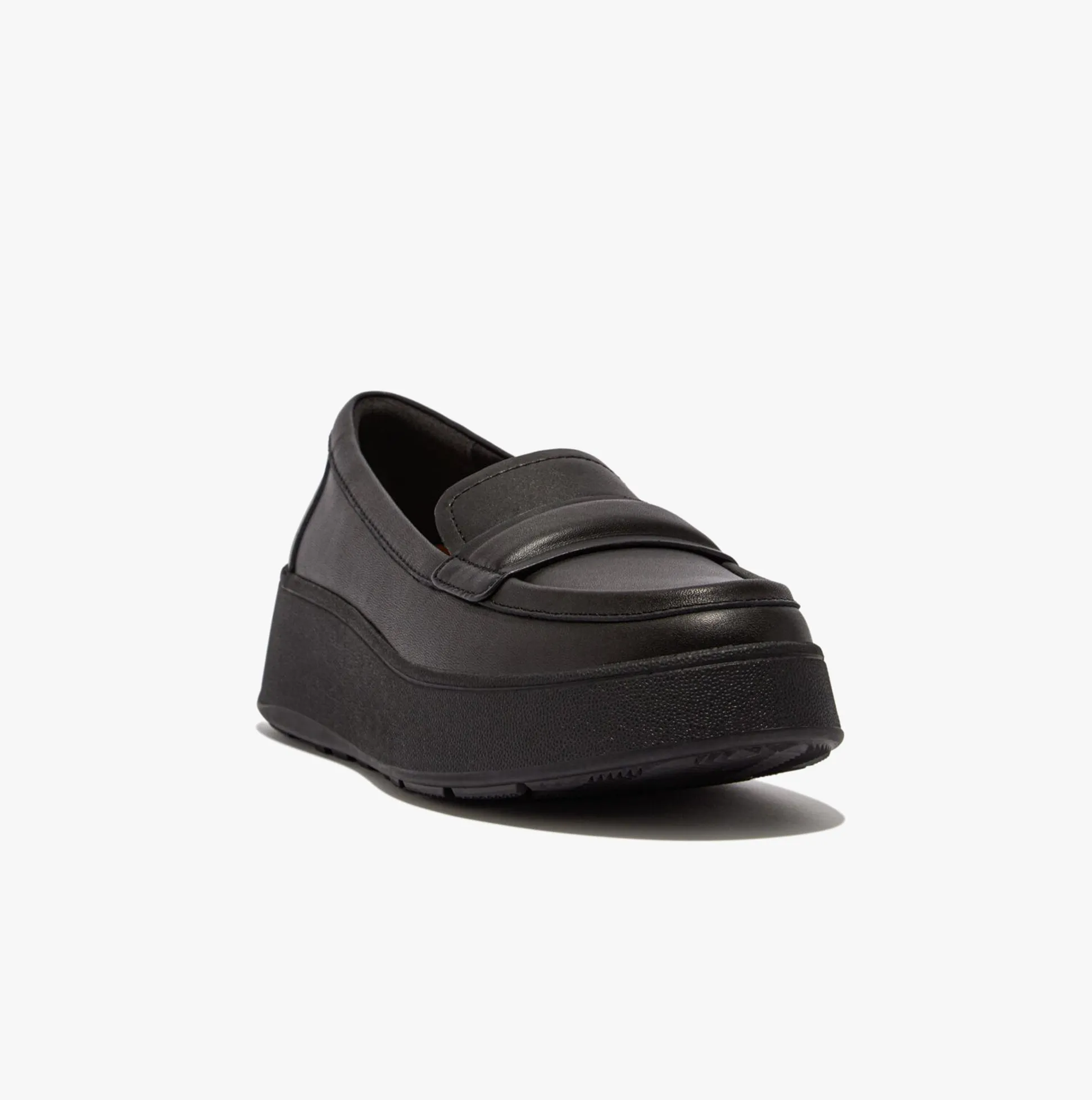 F-MODE PADDED-DETAIL Womens Loafers All Black