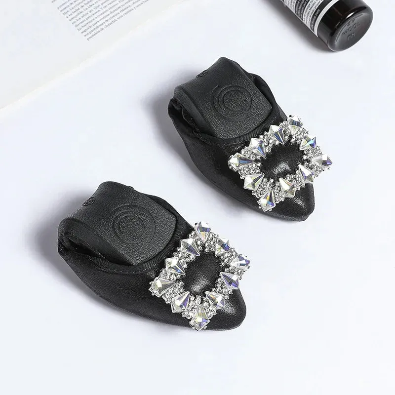 Flat Women Shoes Slip On Rhinestone Fashion Female Loafers Breathable Ballet Flats for Women