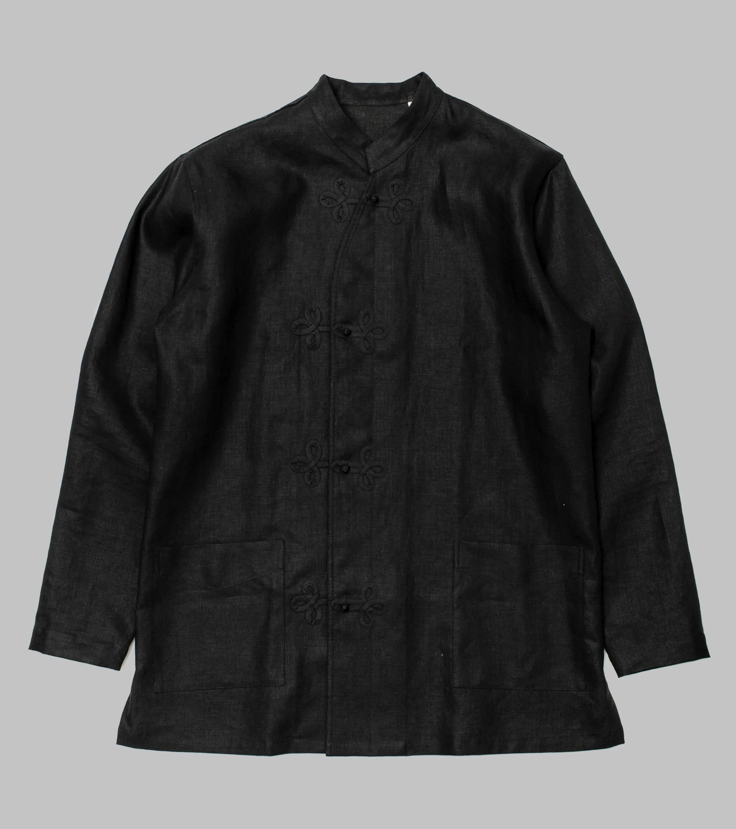 Frogged Button Shirt Black