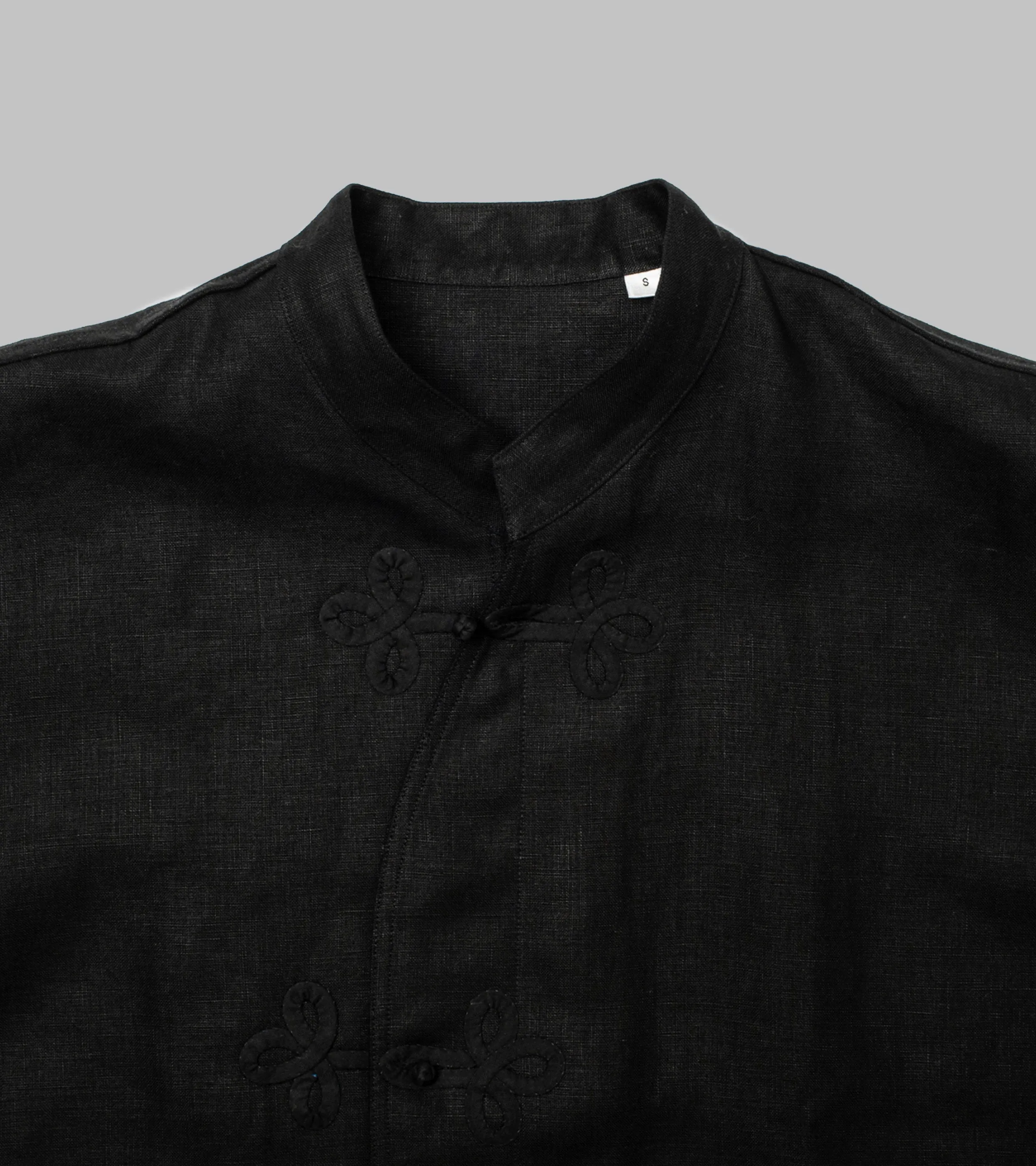Frogged Button Shirt Black