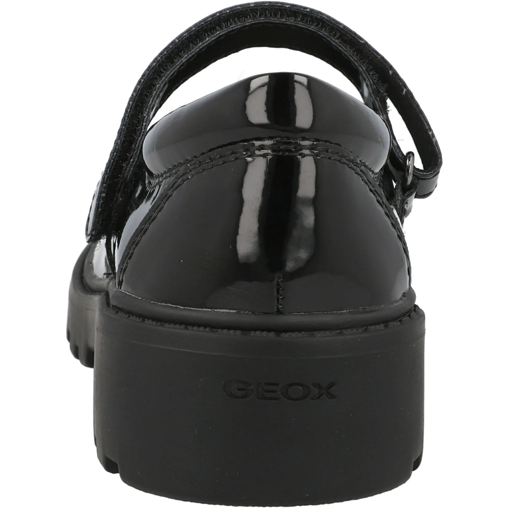Geox Casey Black Patent Leather Ballet Flats for Girls