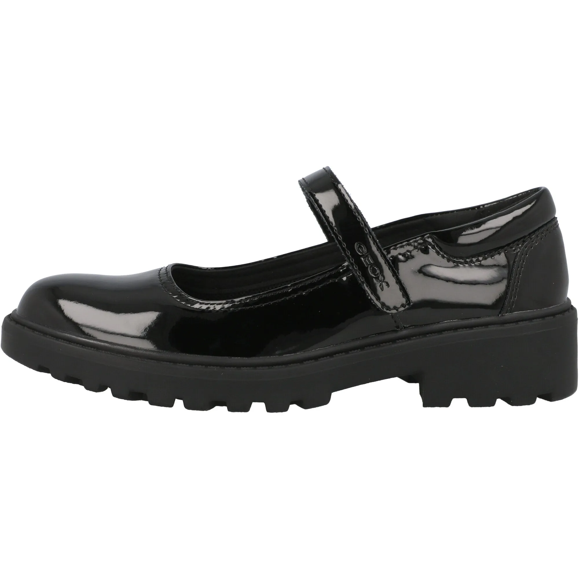 Geox Casey Black Patent Leather Ballet Flats for Girls