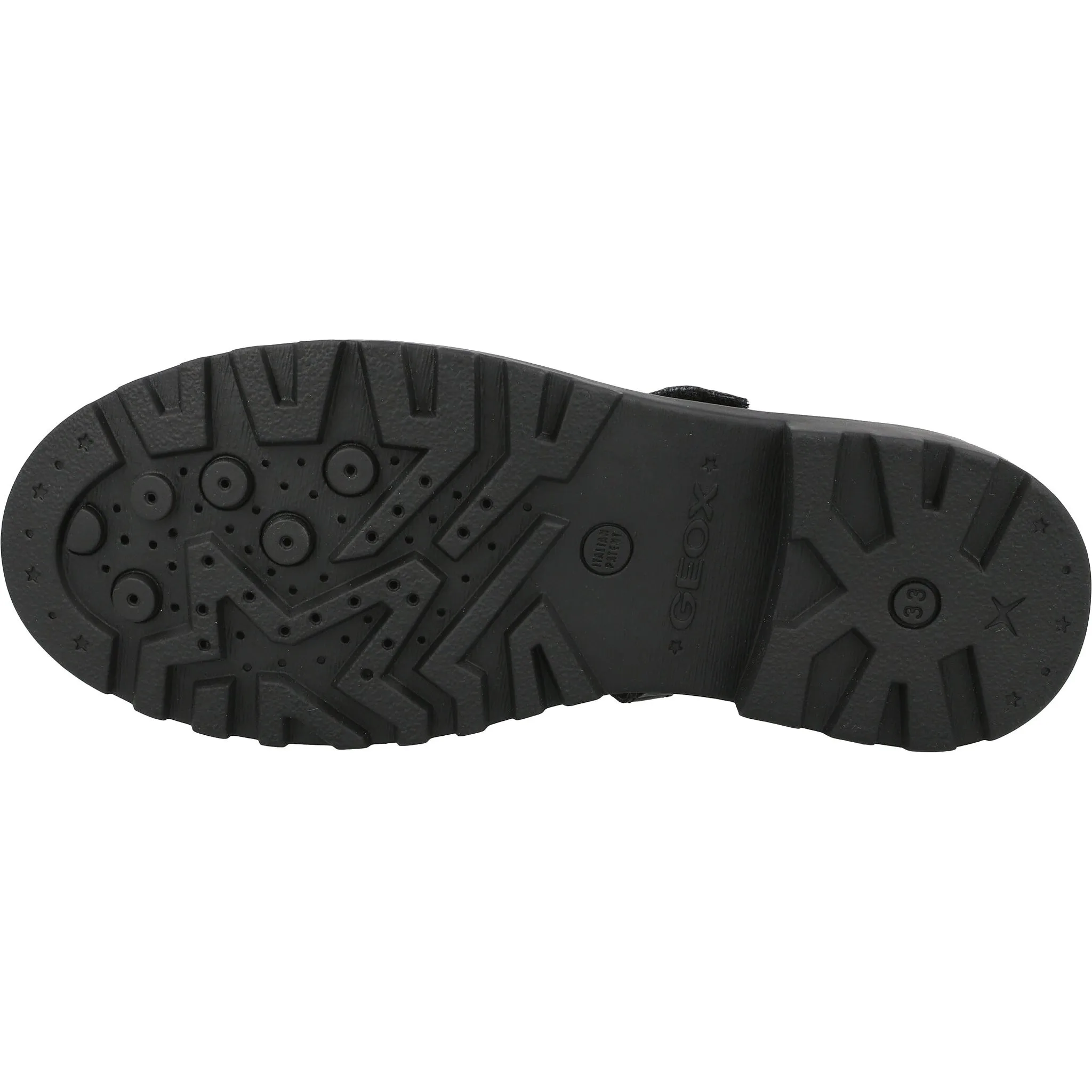 Geox Casey Black Patent Leather Ballet Flats for Girls