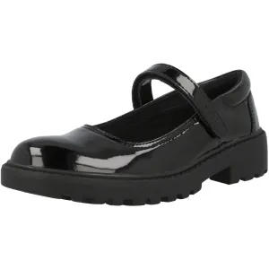 Geox Casey Black Patent Leather Ballet Flats for Girls