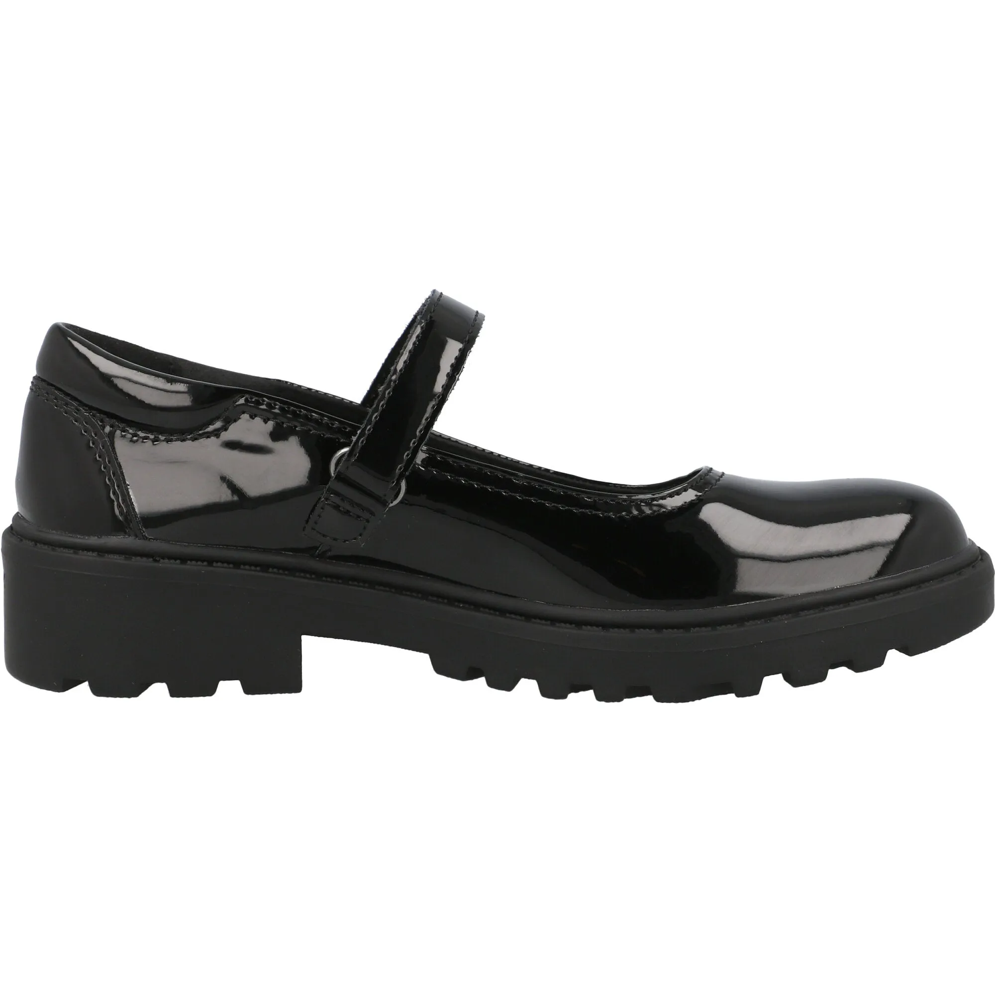 Geox Casey Black Patent Leather Ballet Flats for Girls