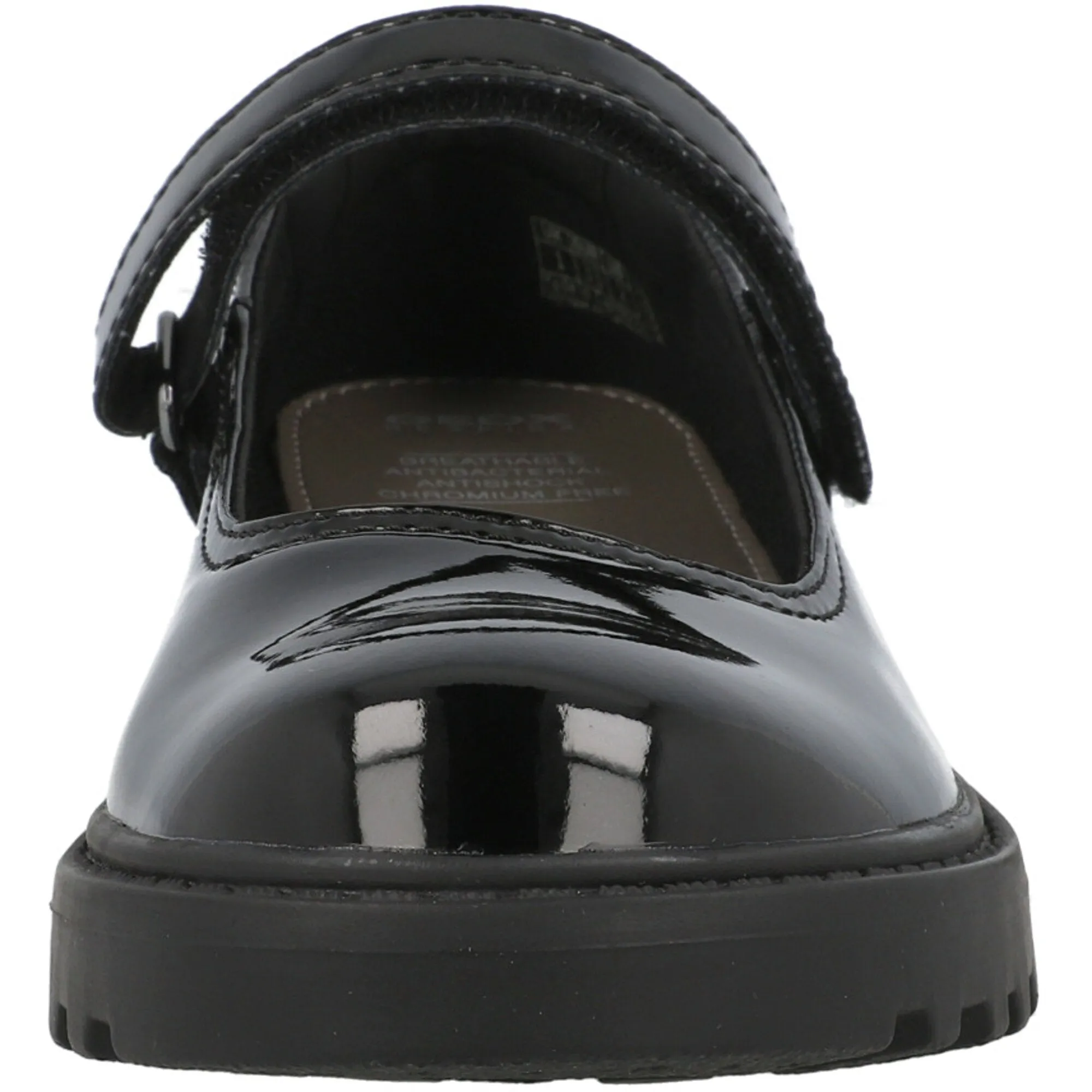 Geox Casey Black Patent Leather Ballet Flats for Girls