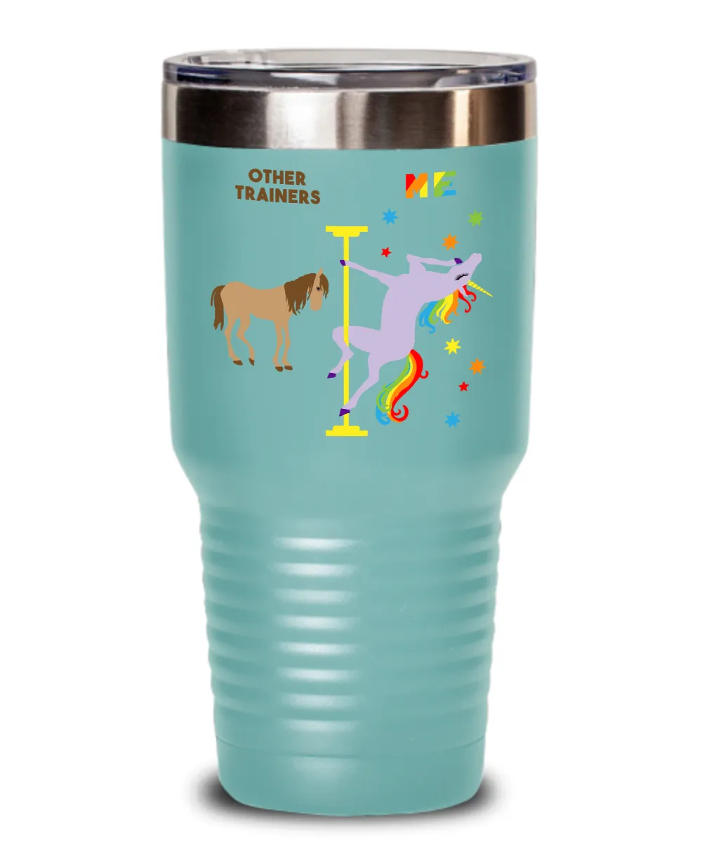 Gift For Trainer Rainbow Unicorn Mug Cute Insulated Drink Tumbler Travel Coffee Cup