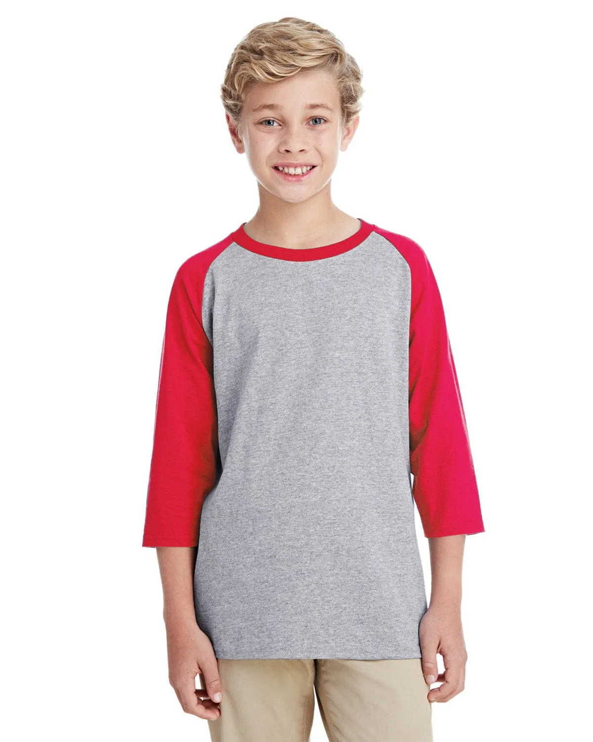 Gildan Youth Heavy Cotton 3/4-Raglan Sleeve T-Shirt