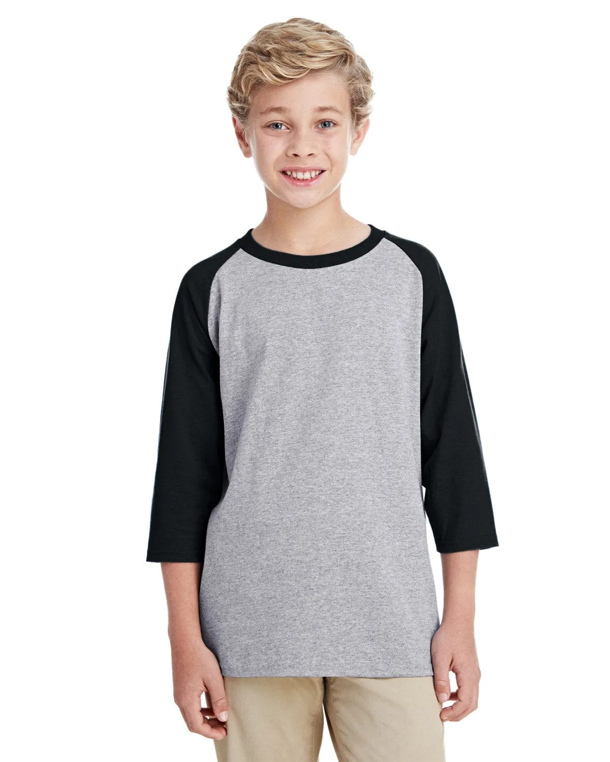 Gildan Youth Heavy Cotton 3/4-Raglan Sleeve T-Shirt