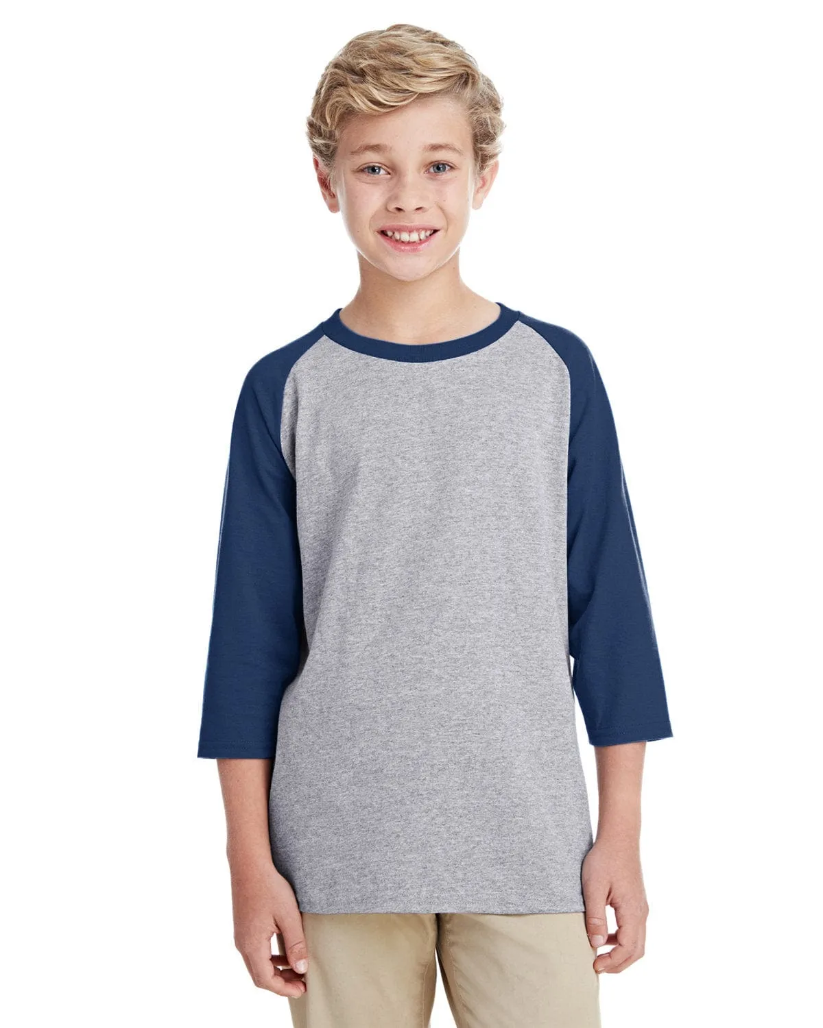 Gildan Youth Heavy Cotton 3/4-Raglan Sleeve T-Shirt