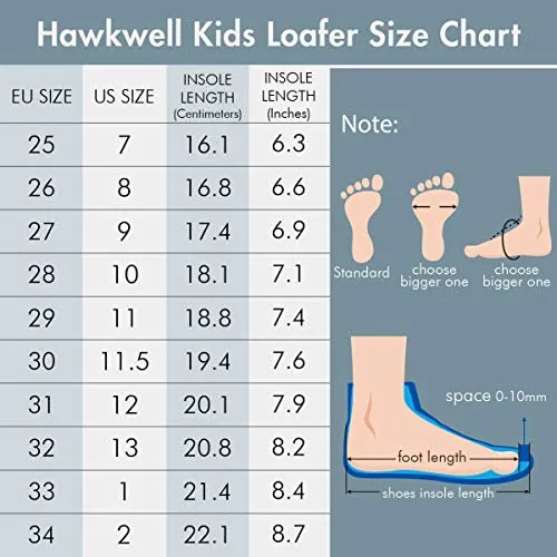Hawkwell Kids Casual Loafer Moccasin Dress Shoes, Brown PU