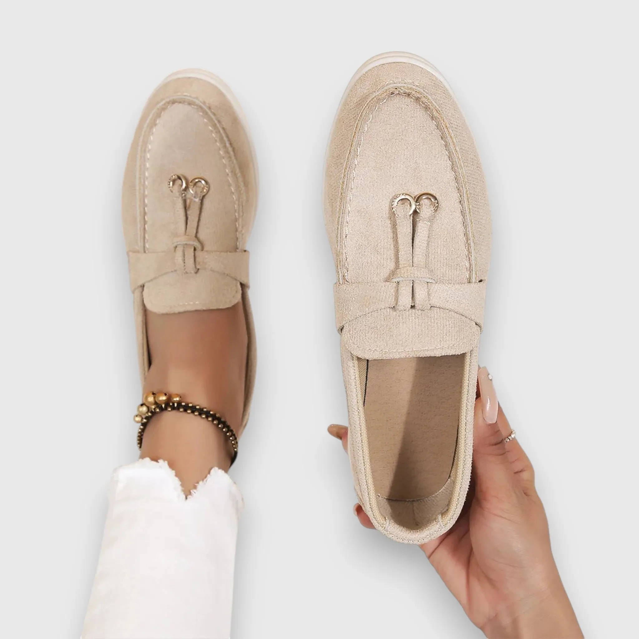 Helene | Klassiske loafers i ruskind