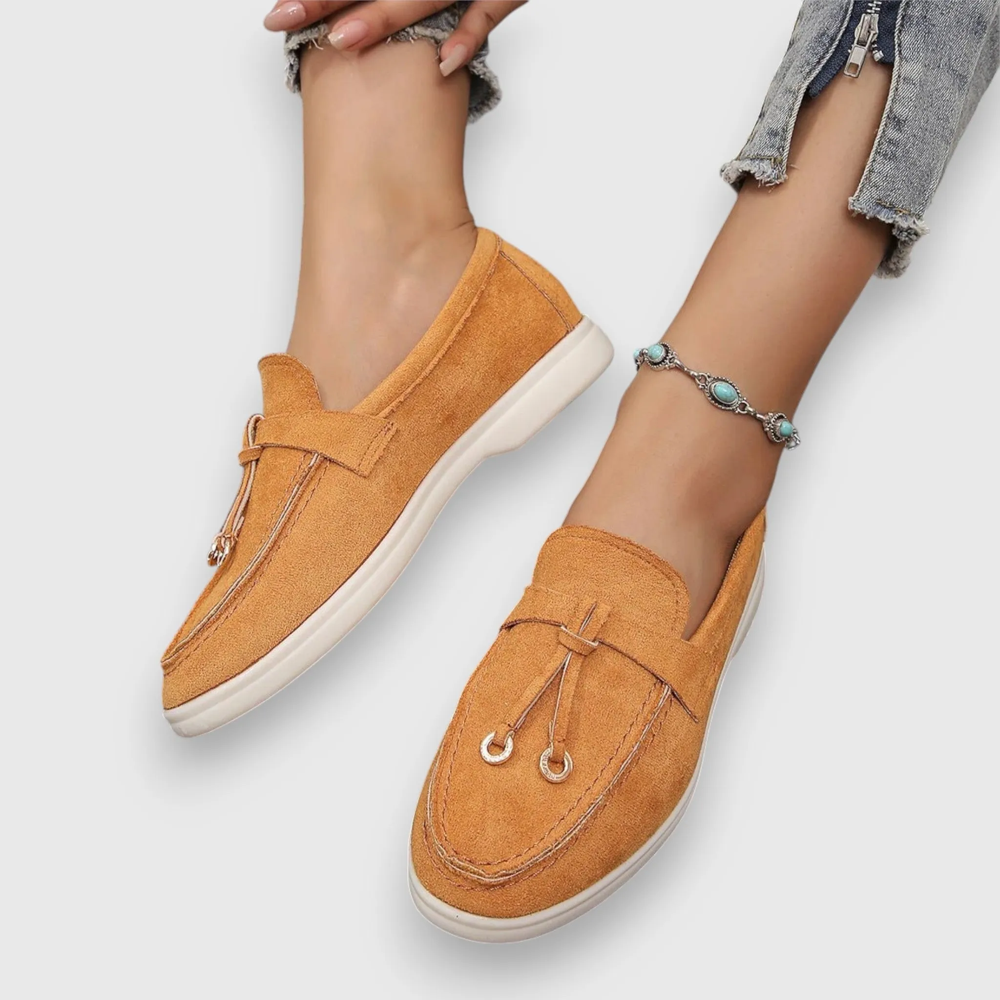 Helene | Klassiske loafers i ruskind