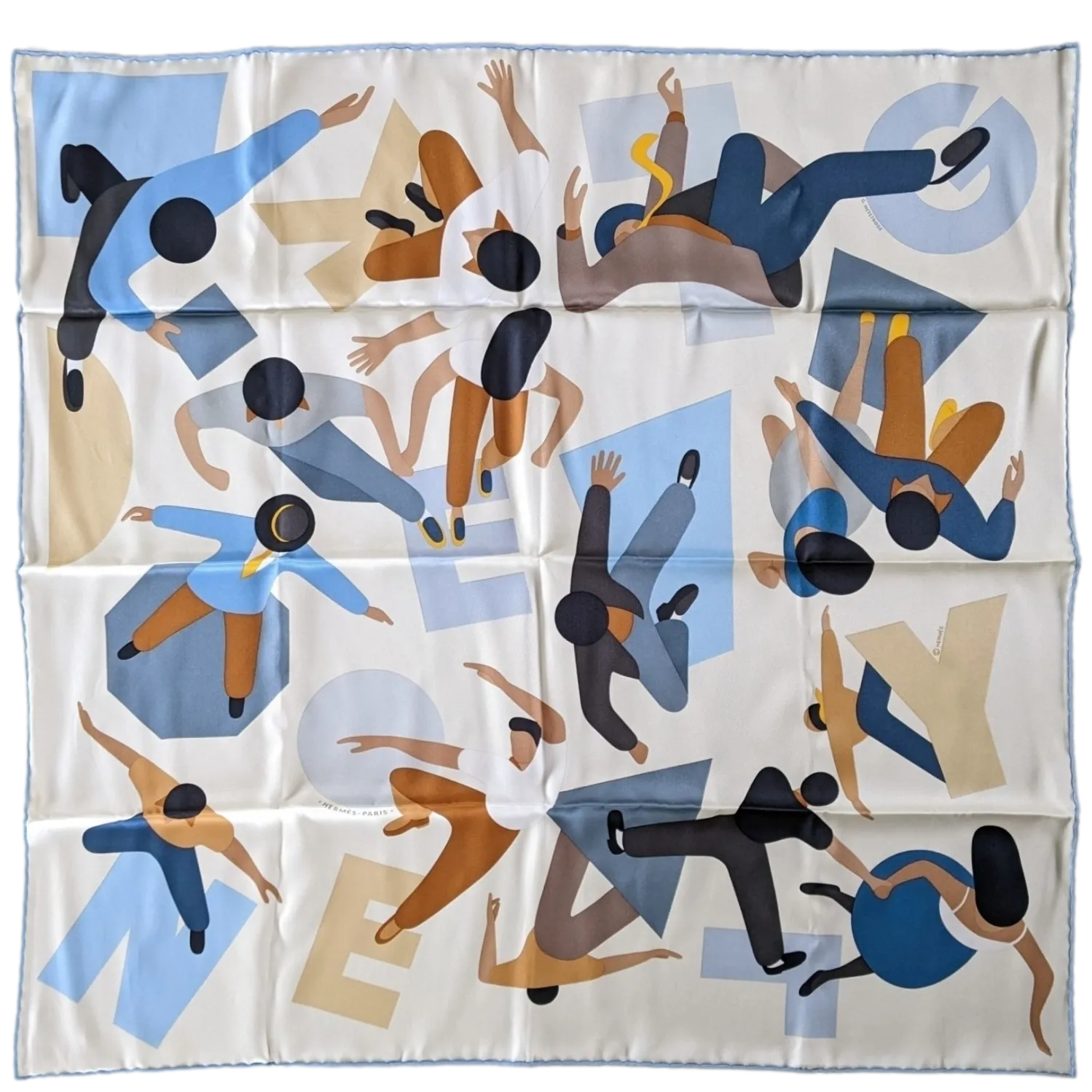HERMES HOMMAGE A GENE KELLY [D1023.9] Vintage Silk Scarf 70 x 70 cm, New!