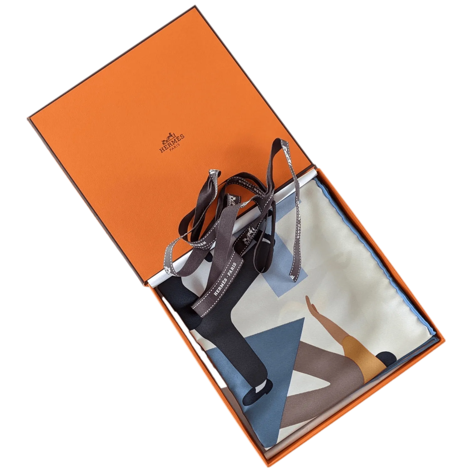 HERMES HOMMAGE A GENE KELLY [D1023.9] Vintage Silk Scarf 70 x 70 cm, New!