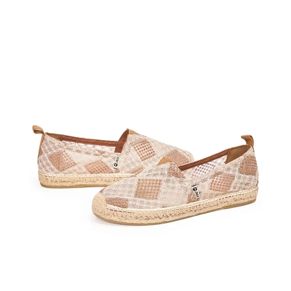 Joy & Mario Women’s Handmade Slip-On Espadrille Mesh  Flat Loafers