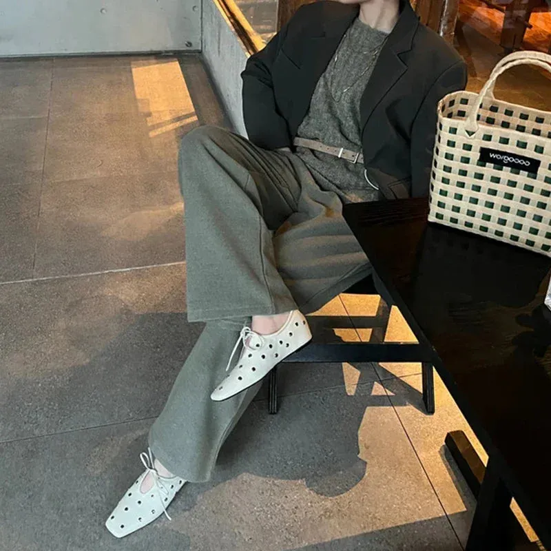 JOZHAMTA Size 34-43 Women Casual Loafers Genuine Leather Flats Shoes Thick Low Heels For Spring 2025 Slip On Office Daily Dress