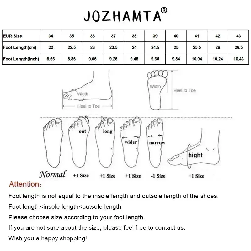 JOZHAMTA Size 34-43 Women Casual Loafers Genuine Leather Flats Shoes Thick Low Heels For Spring 2025 Slip On Office Daily Dress