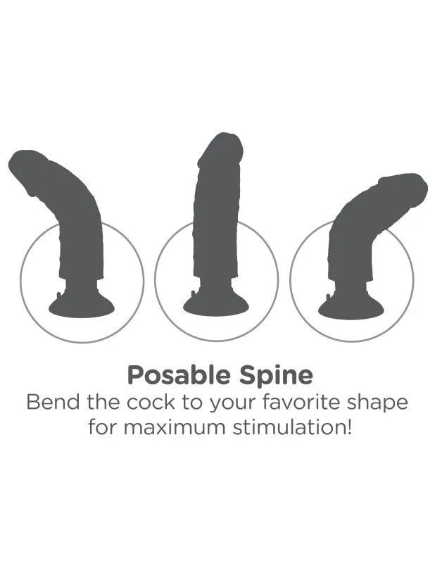 King  8-Inch Vibrating  With Balls - Flesh