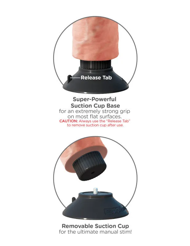 King  8-Inch Vibrating  With Balls - Flesh