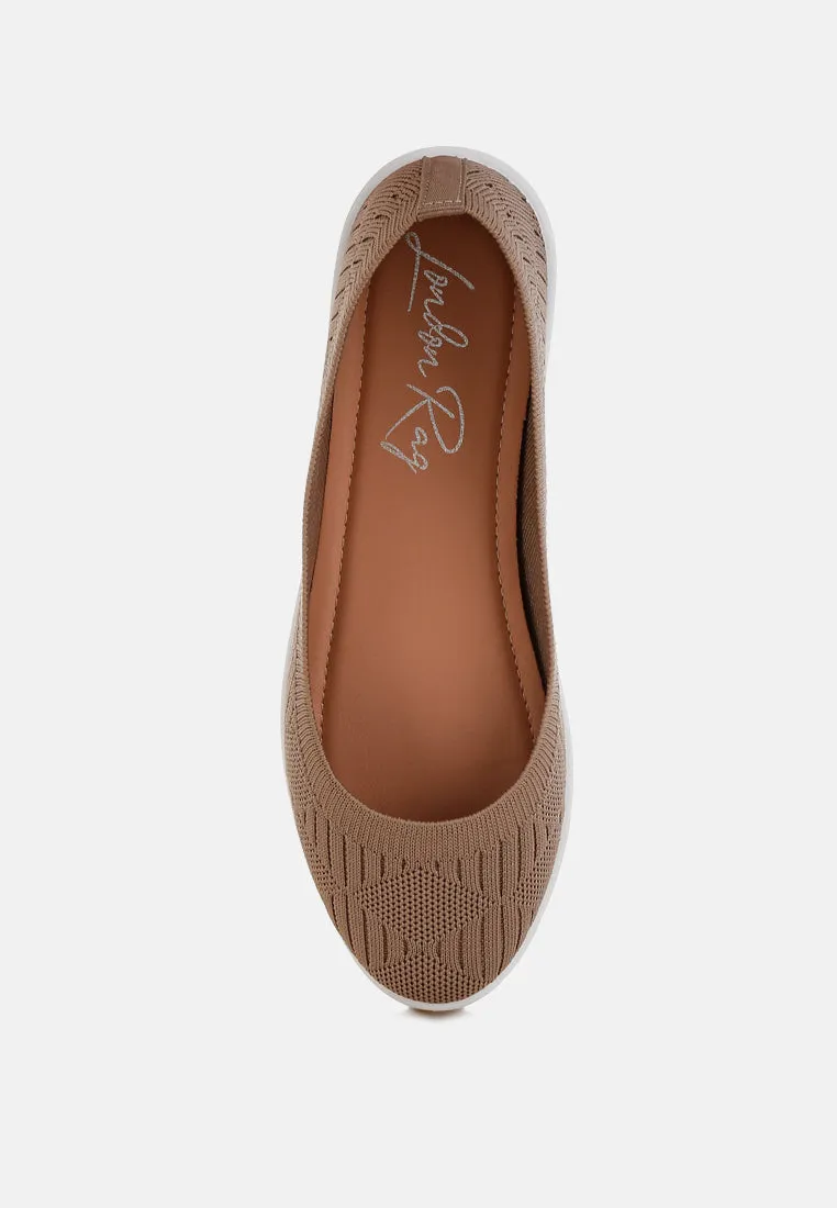 Knitted Flat Ballet Flats By RUW