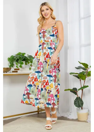 LA Soul Misty Mushroom Reality Maxi Dress Blue