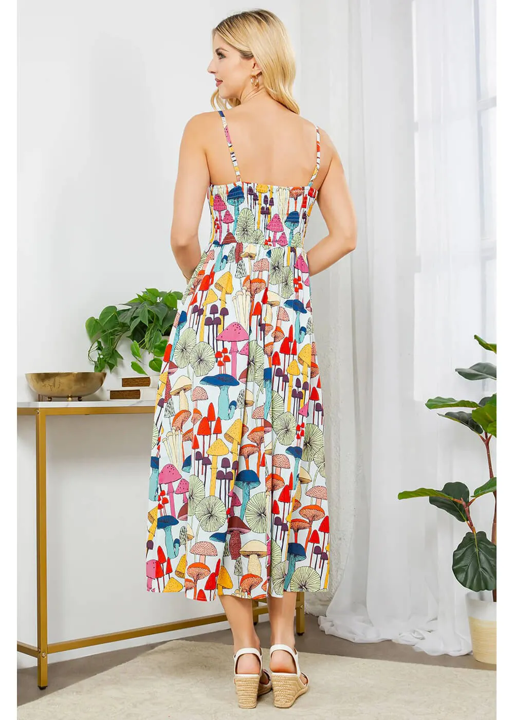 LA Soul Misty Mushroom Reality Maxi Dress Blue