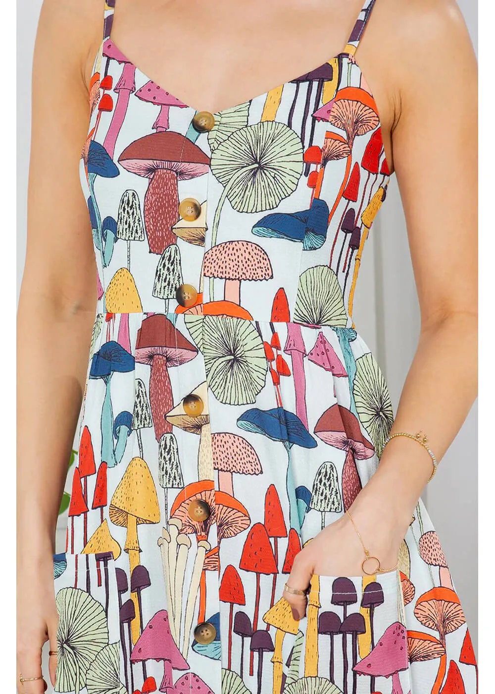 LA Soul Misty Mushroom Reality Maxi Dress Blue