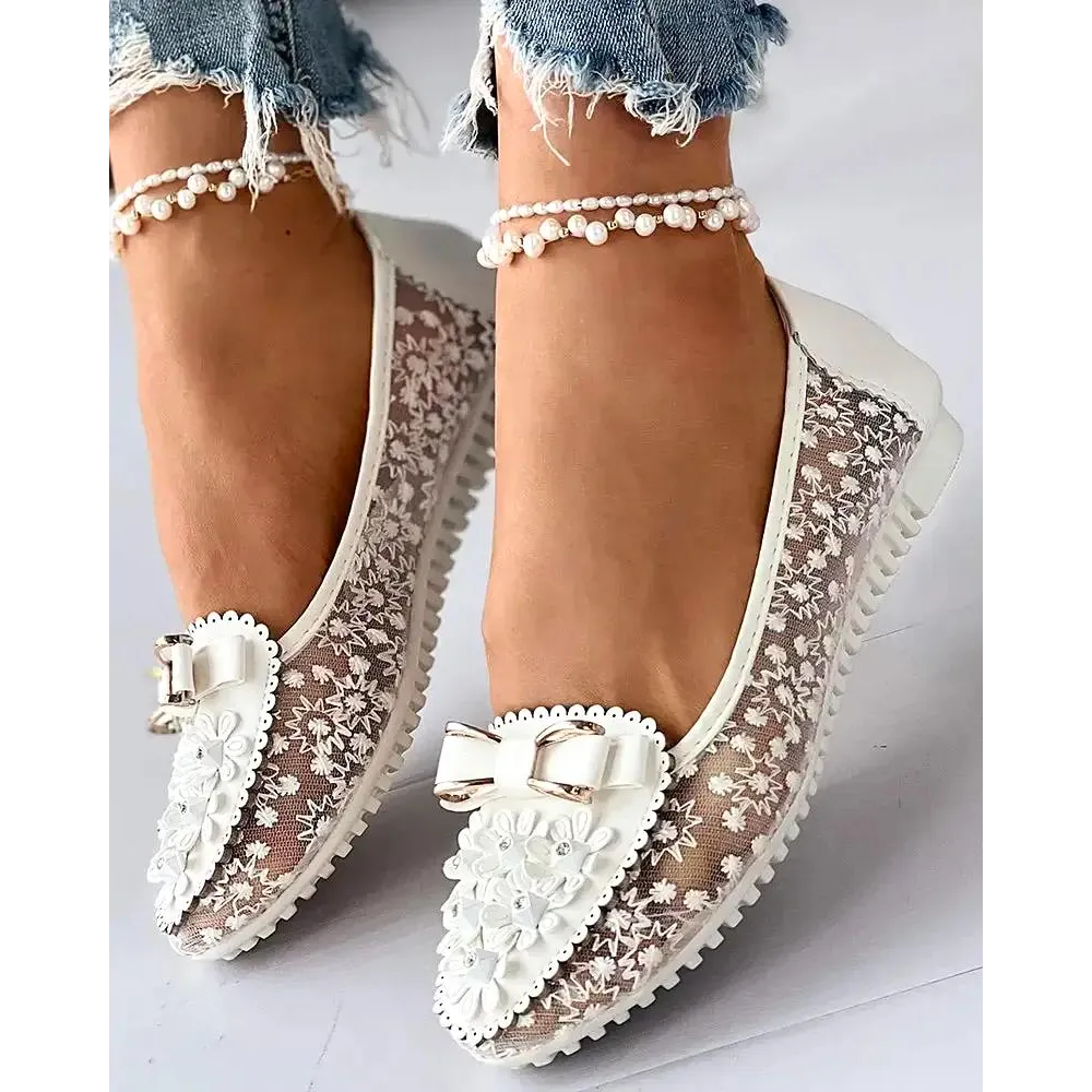 Lace Blossom Flats