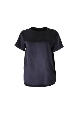 Lavender Fields Top Navy in Satin Twill