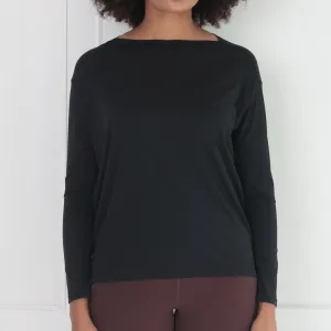 Lightweight Long Sleeve Top | Black