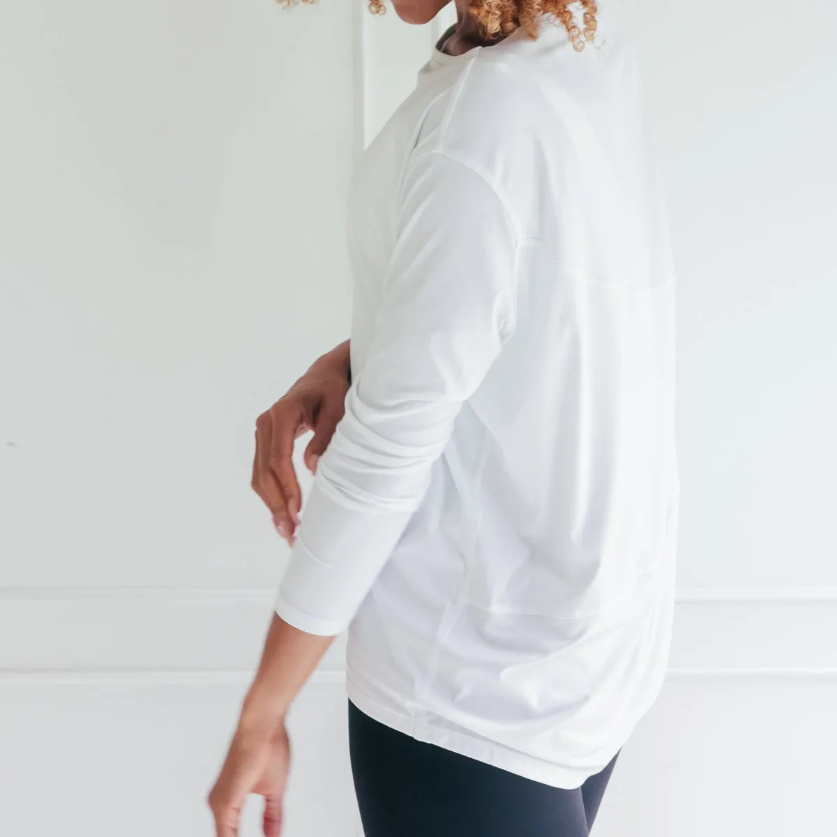 Lightweight Long Sleeve Top | White