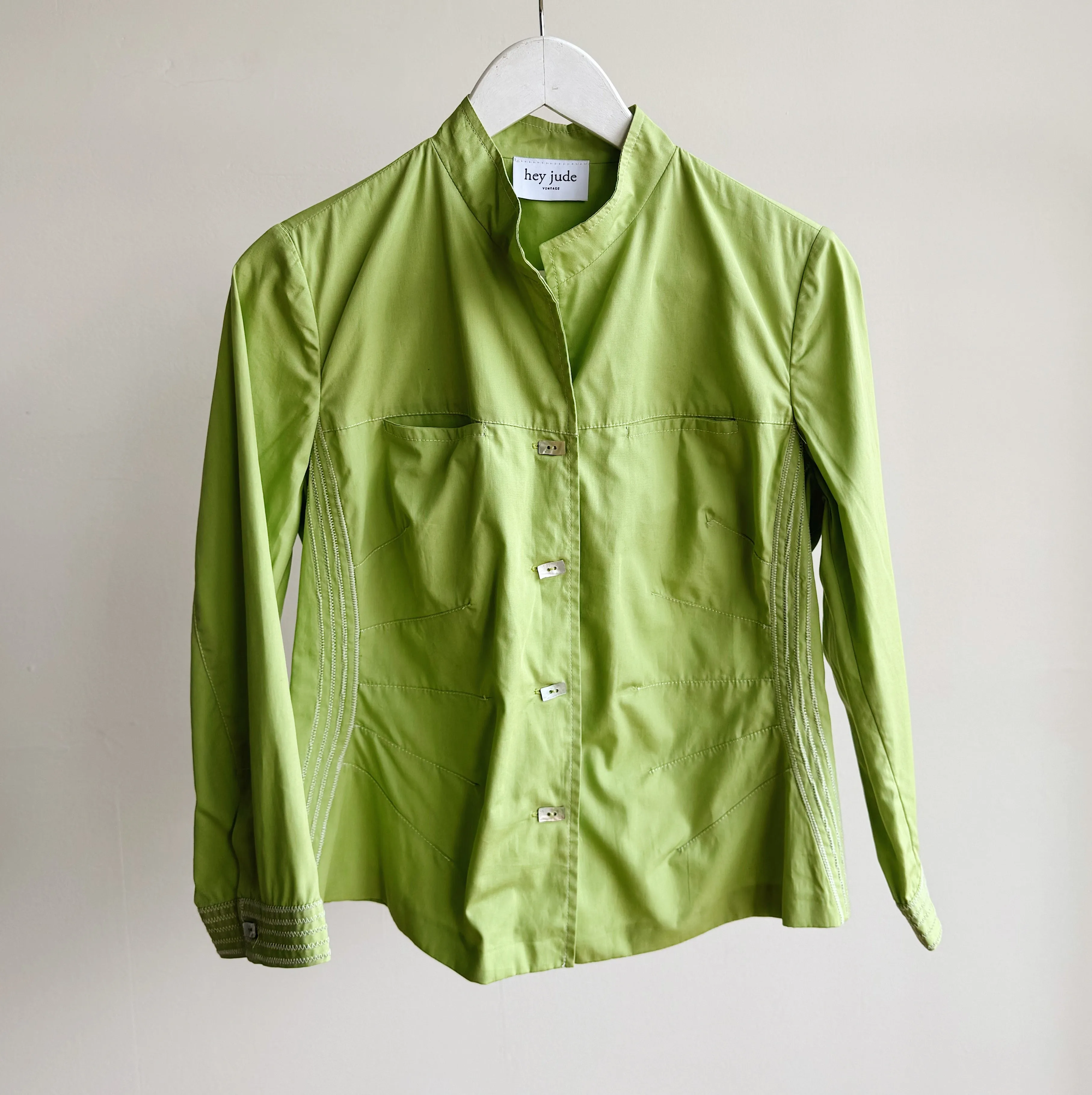 Lime Cotton Structured Stitch Jacket