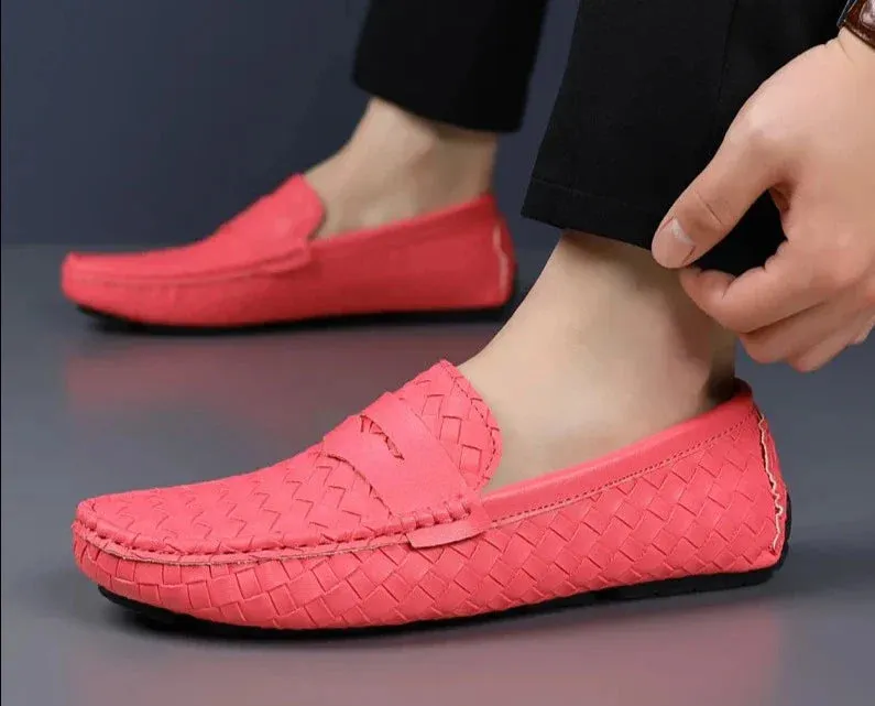 Loafers Men Handmade Moccasins Men Flats Casual Leather Shoes Comfy Loafers Shoes