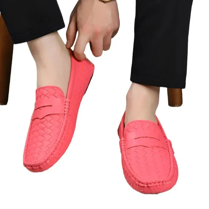 Loafers Men Handmade Moccasins Men Flats Casual Leather Shoes Comfy Loafers Shoes