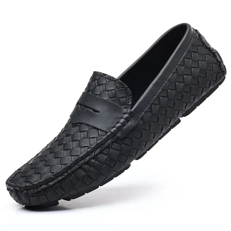 Loafers Men Handmade Moccasins Men Flats Casual Leather Shoes Comfy Loafers Shoes
