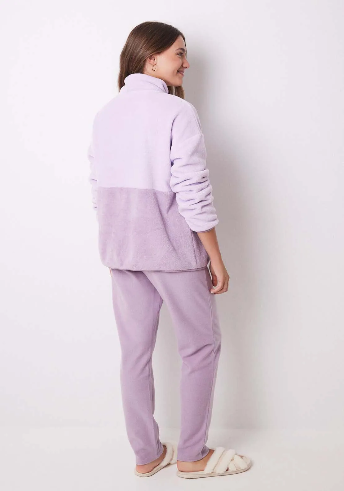 Long fleece Snoopy pyjamas - Pink