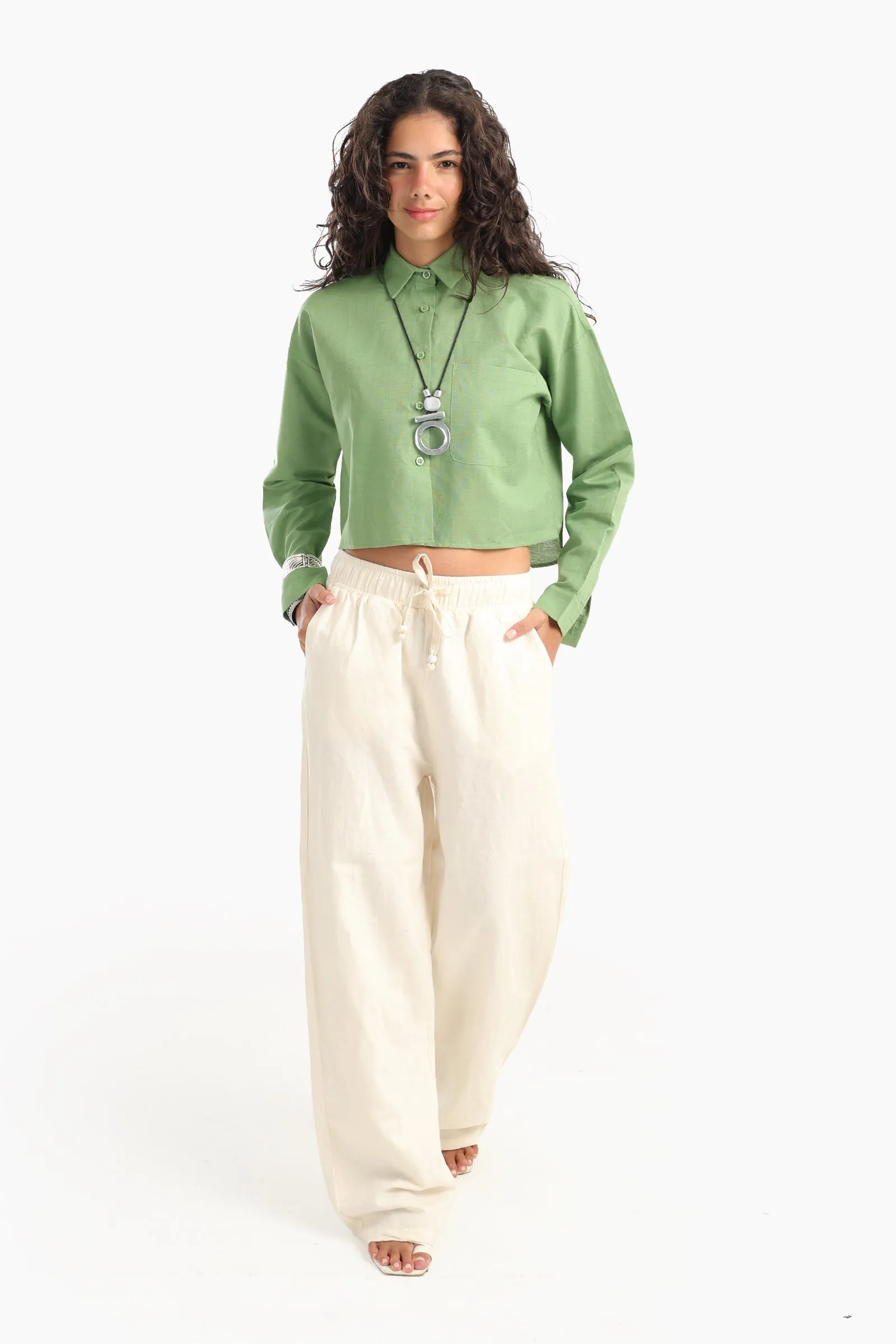 Long Sleeves Cropped Shirt