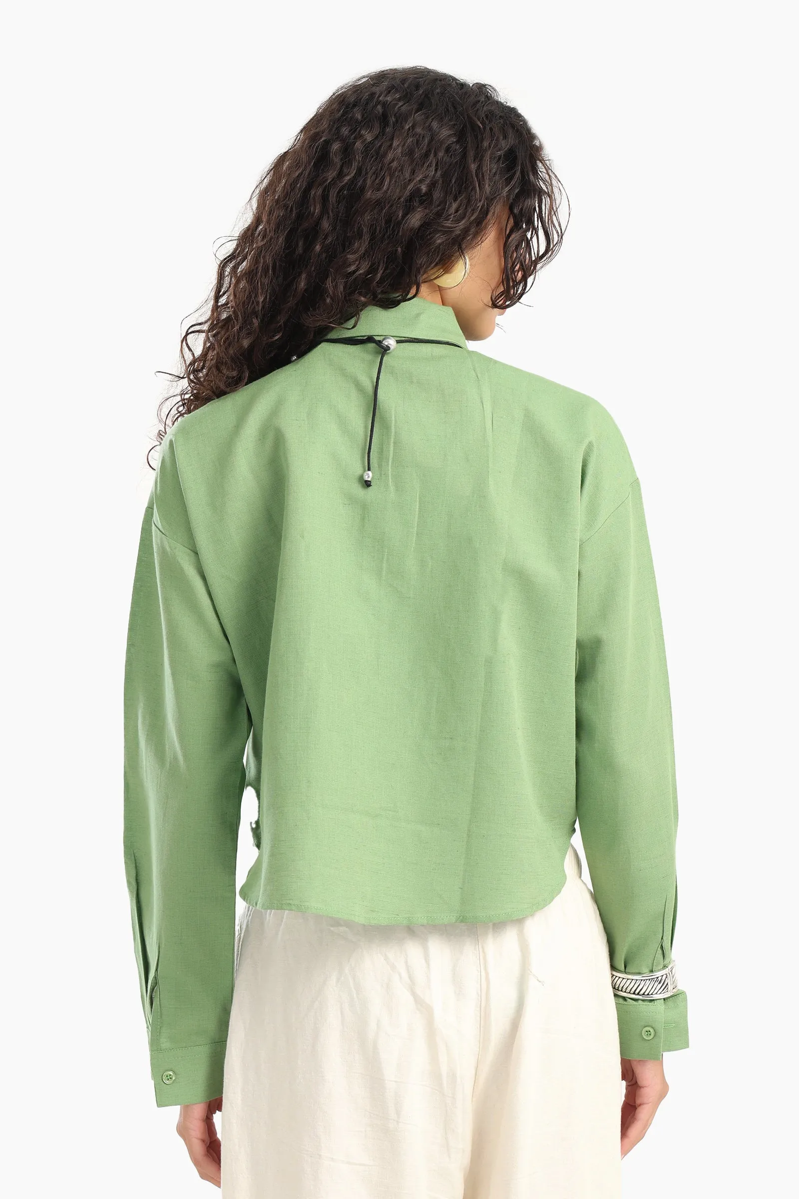 Long Sleeves Cropped Shirt
