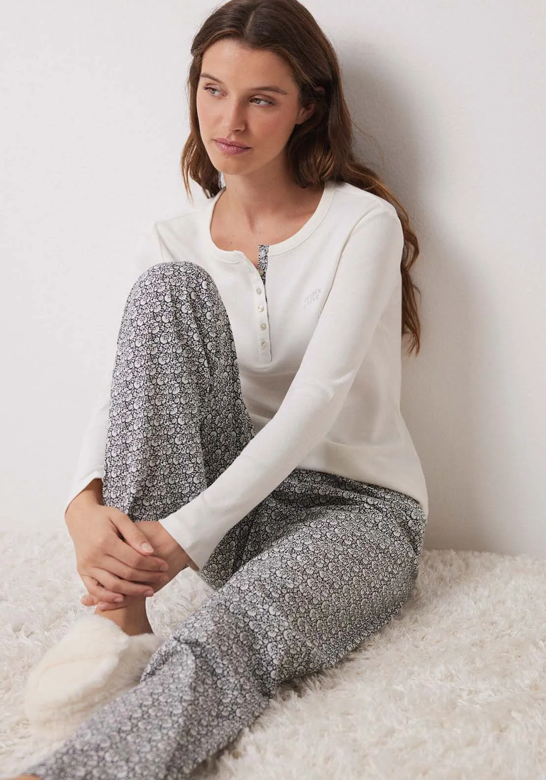 Long Sleeves Long Pant Pyjama - Grey