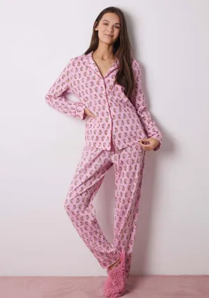 Long Sleeves Masculine Pyjama - Pink