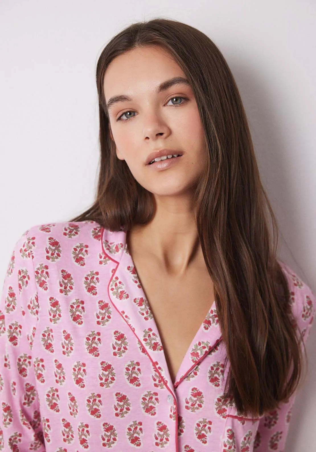 Long Sleeves Masculine Pyjama - Pink