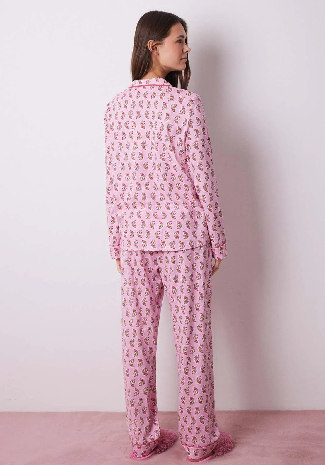 Long Sleeves Masculine Pyjama - Pink
