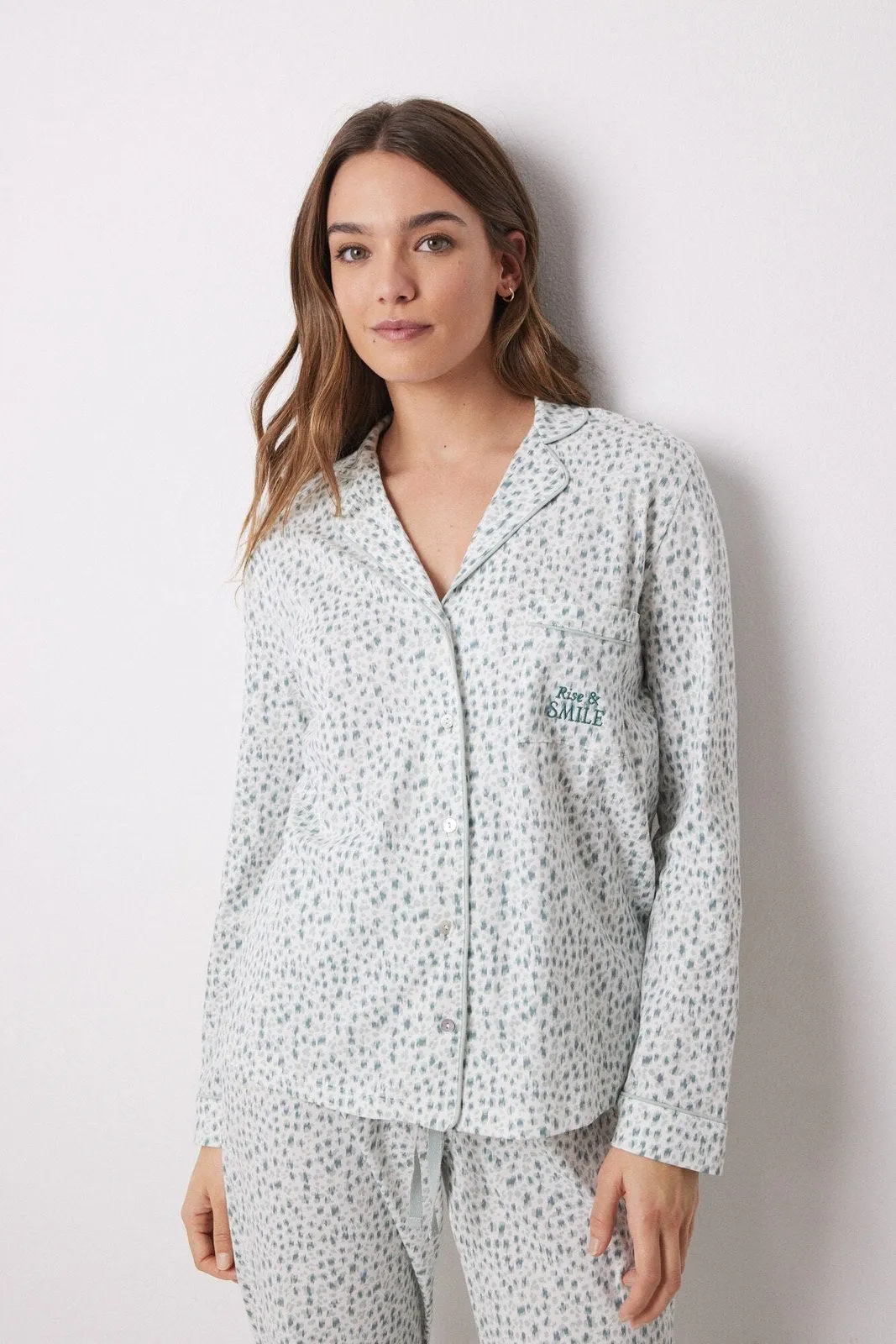 Long Sleeves Masculine Pyjama Set - Green