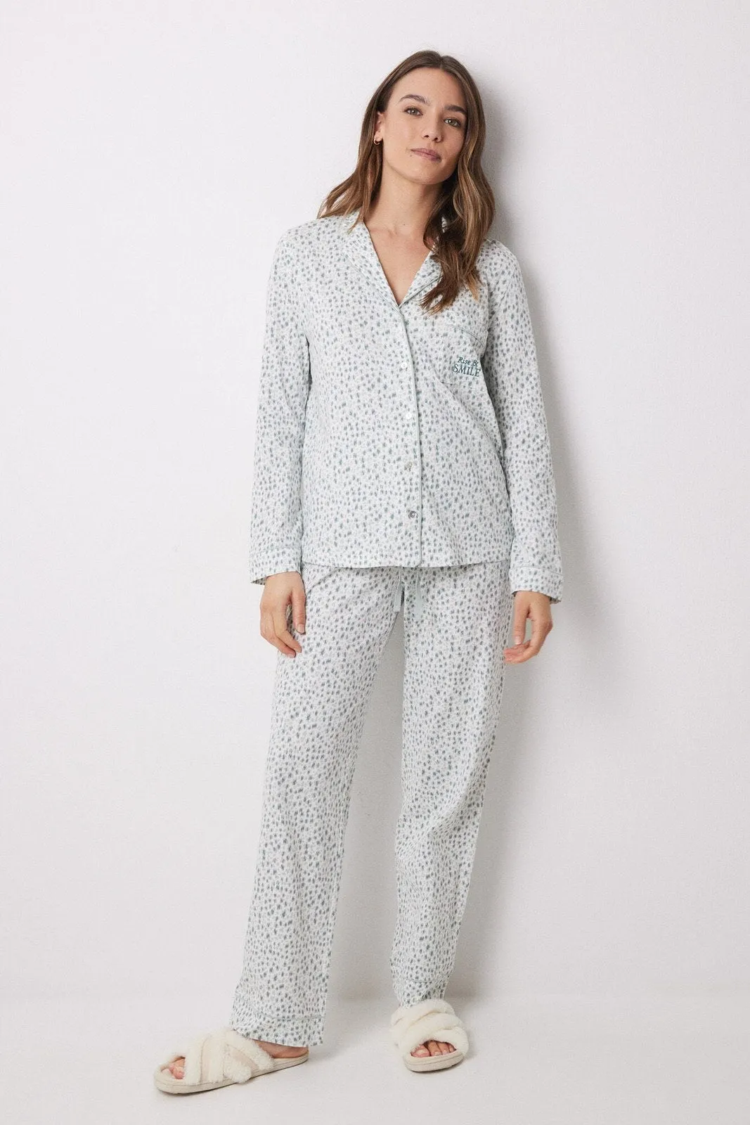 Long Sleeves Masculine Pyjama Set - Green