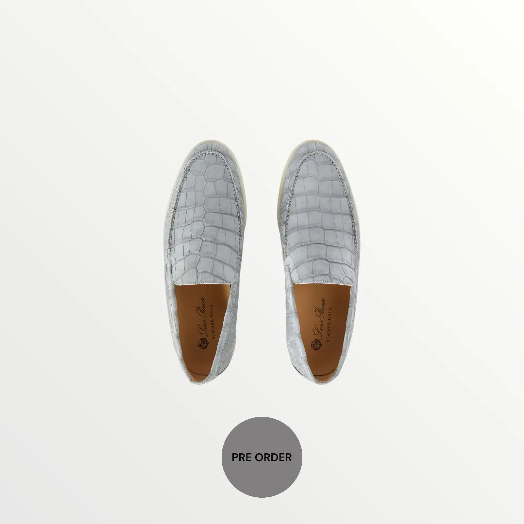 loro piana summer walk frozen blue alligator leather (men’s)