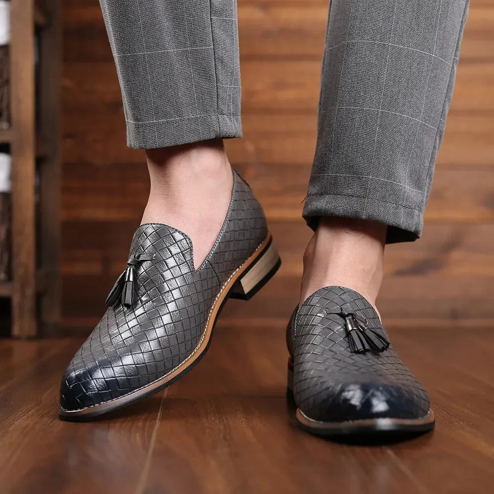 Men Breathable Leisure Fringe Flats Slip on Vintage Loafers Fashion Men Casual Dress Driving Shoes
