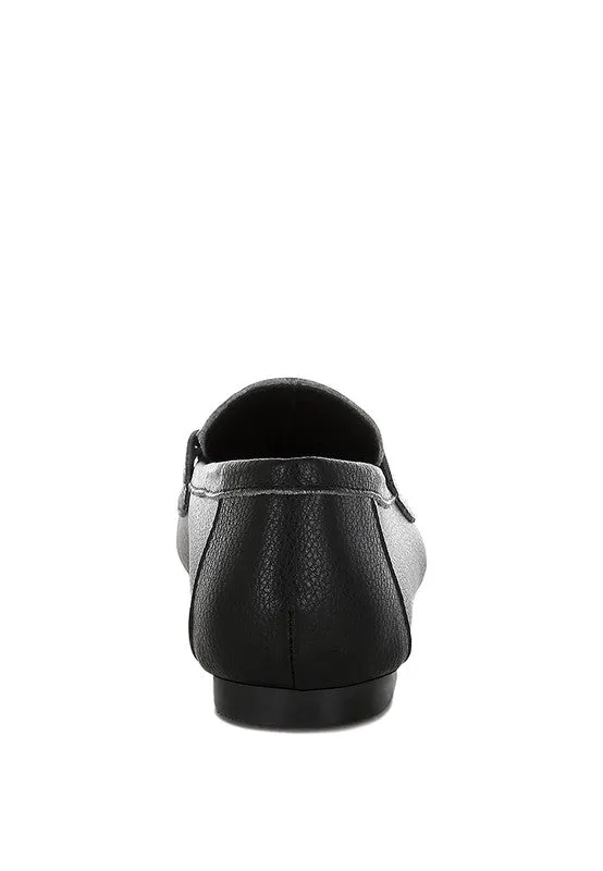 Modaha Horsebit & Embellished Real Leather Loafers